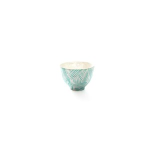 Tasse en Nacre à Trait Turquoise