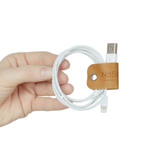 CLARK CABLE - Range câble en cuir upcyclé - ciré