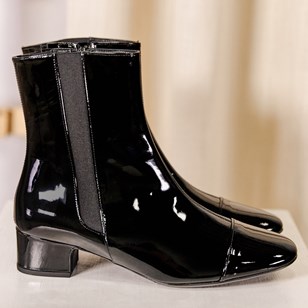 Bottines Laure - Cuir Verni Noir