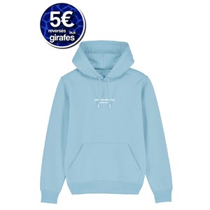 Hoodie bleu ciel "Save The Giraffes" - girafon bleu