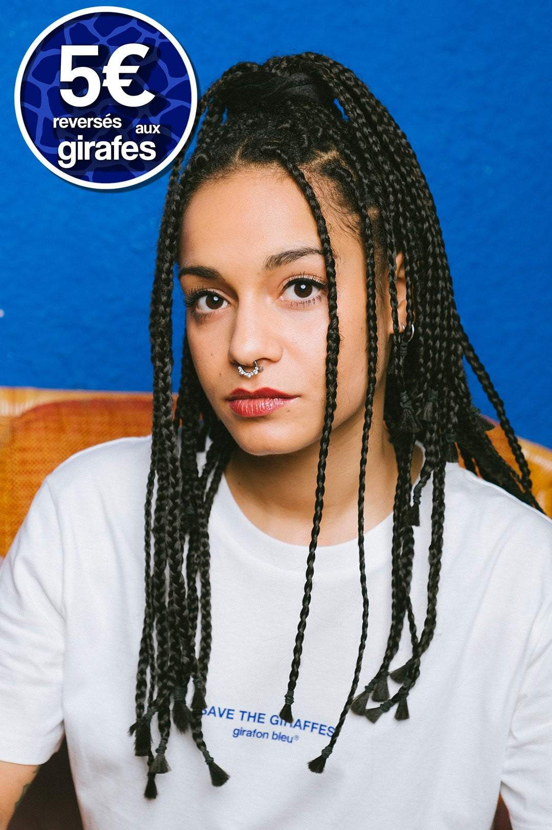 T-shirt ivoire "Save the giraffes" coton bio - doublon 4