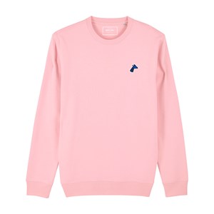 Sweatshirt rose brodé - girafon bleu