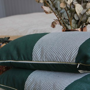 Coussin de décoration vert sapin et blanc - Ami Y'Sar