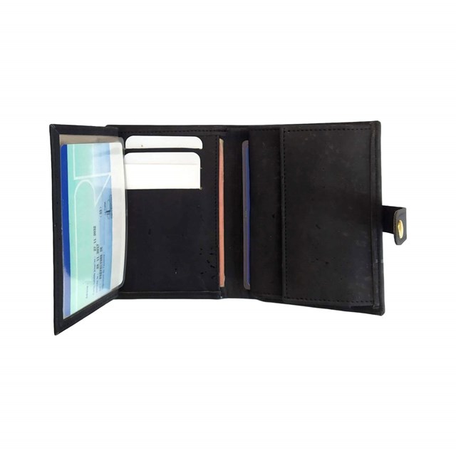 Porte-monnaie femme en liège noir Zoé 9