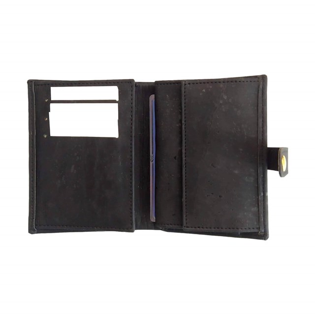 Porte-monnaie femme en liège noir Zoé 10