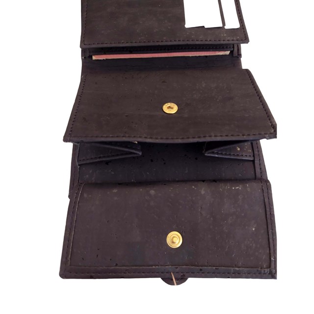 Porte-monnaie femme en liège noir Zoé 11