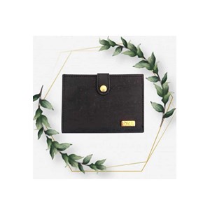 Porte-monnaie femme en liège noir Zoé