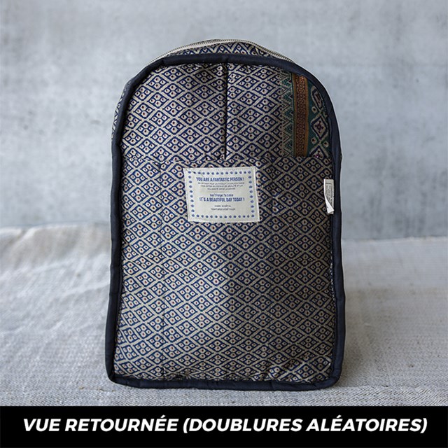 sac à dos écologique en chanvre upcyclé - Ravi Anis- Vue retournee