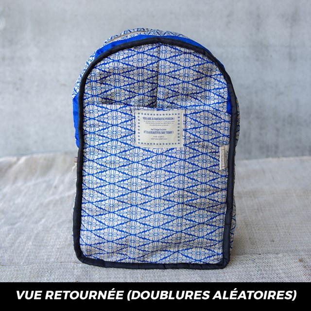 sac à dos écologique en chanvre upcyclé - Ravi Anis- Vue retournee