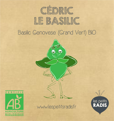 Mini-kit de semis - graines de basilic bio - Cédric le Basilic 2