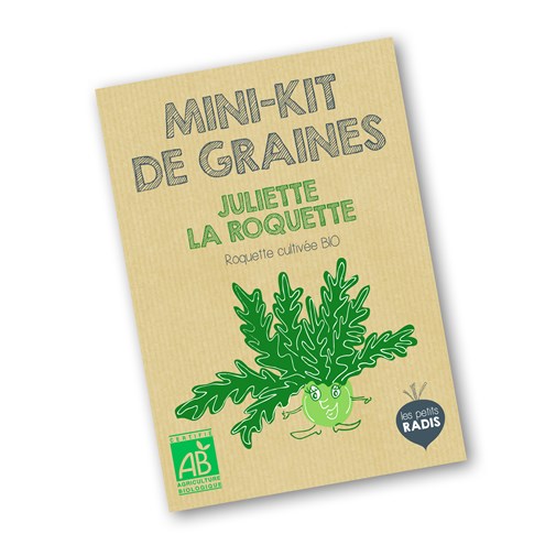 Mini-kit de semis - graines de roquette bio - Juliette la roquette