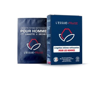L'Essuie-Fraise – 0 déchet - 7 lingettes intimes indiv homme certifiées bio, biodégradables