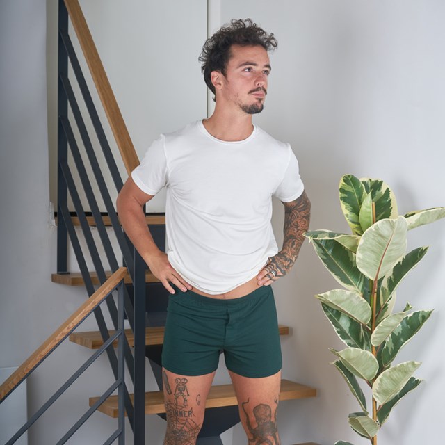 Caleçon pour hommes confortable vert foncé