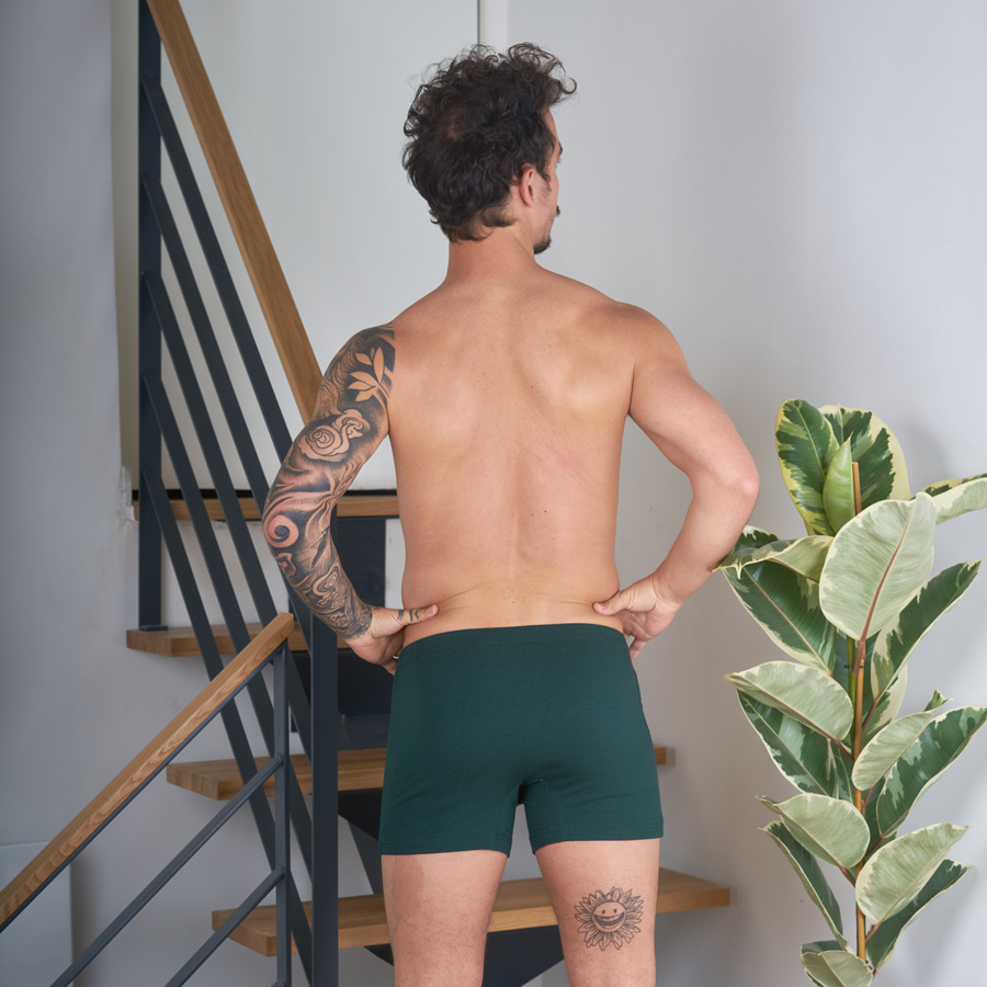 Caleçon pour hommes confortable vert foncé