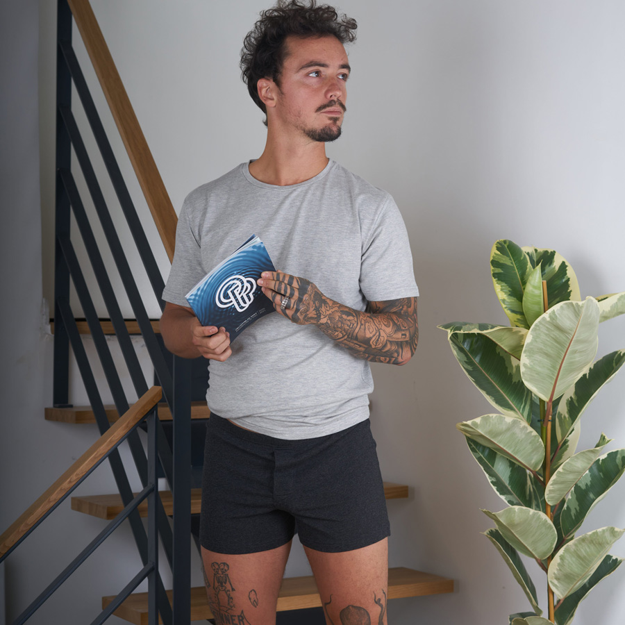 Caleçon gris foncé confortable pour hommes