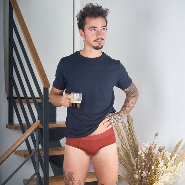 Slip confortable pour hommes rouille