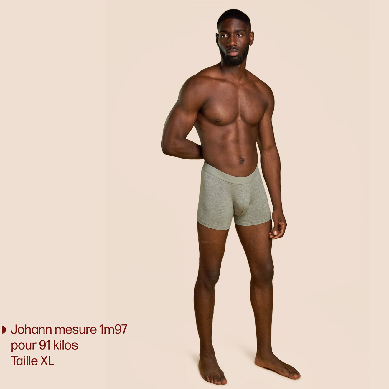 Boxer confortable gris clair pour hommes