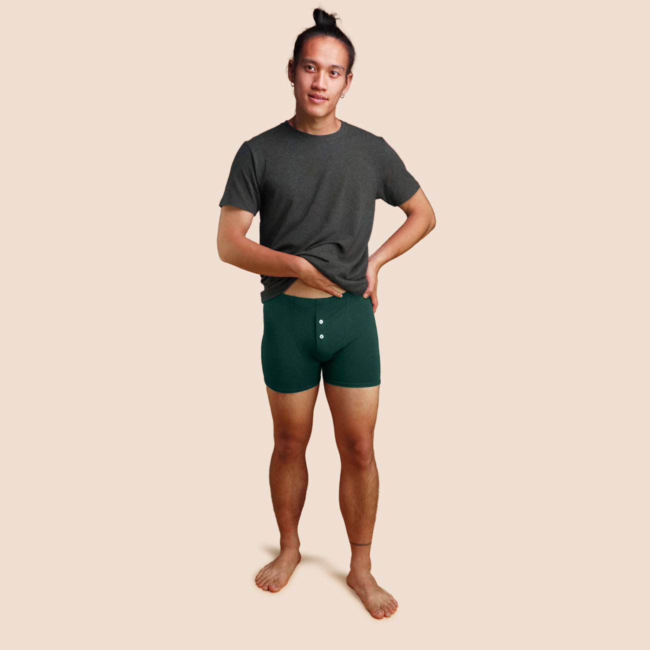 Boxer vintage confortable pour hommes vert bouteille micromodal