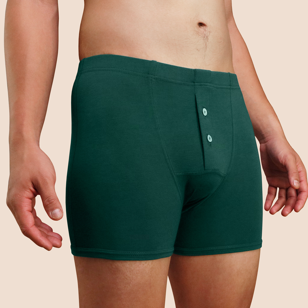 Boxer vintage confortable pour hommes vert bouteille micromodal