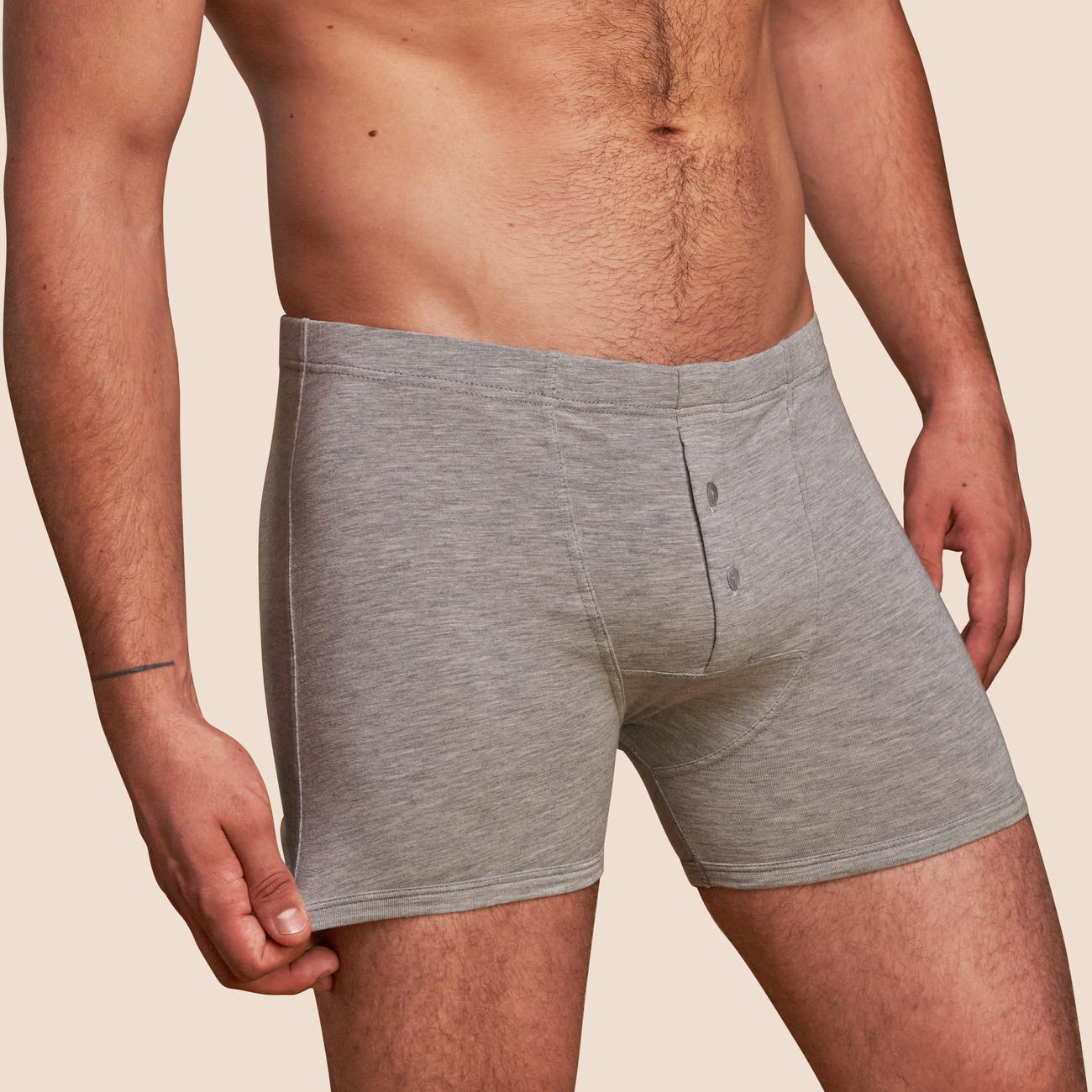 Boxer vintage confortable pour hommes gris clair micromodal