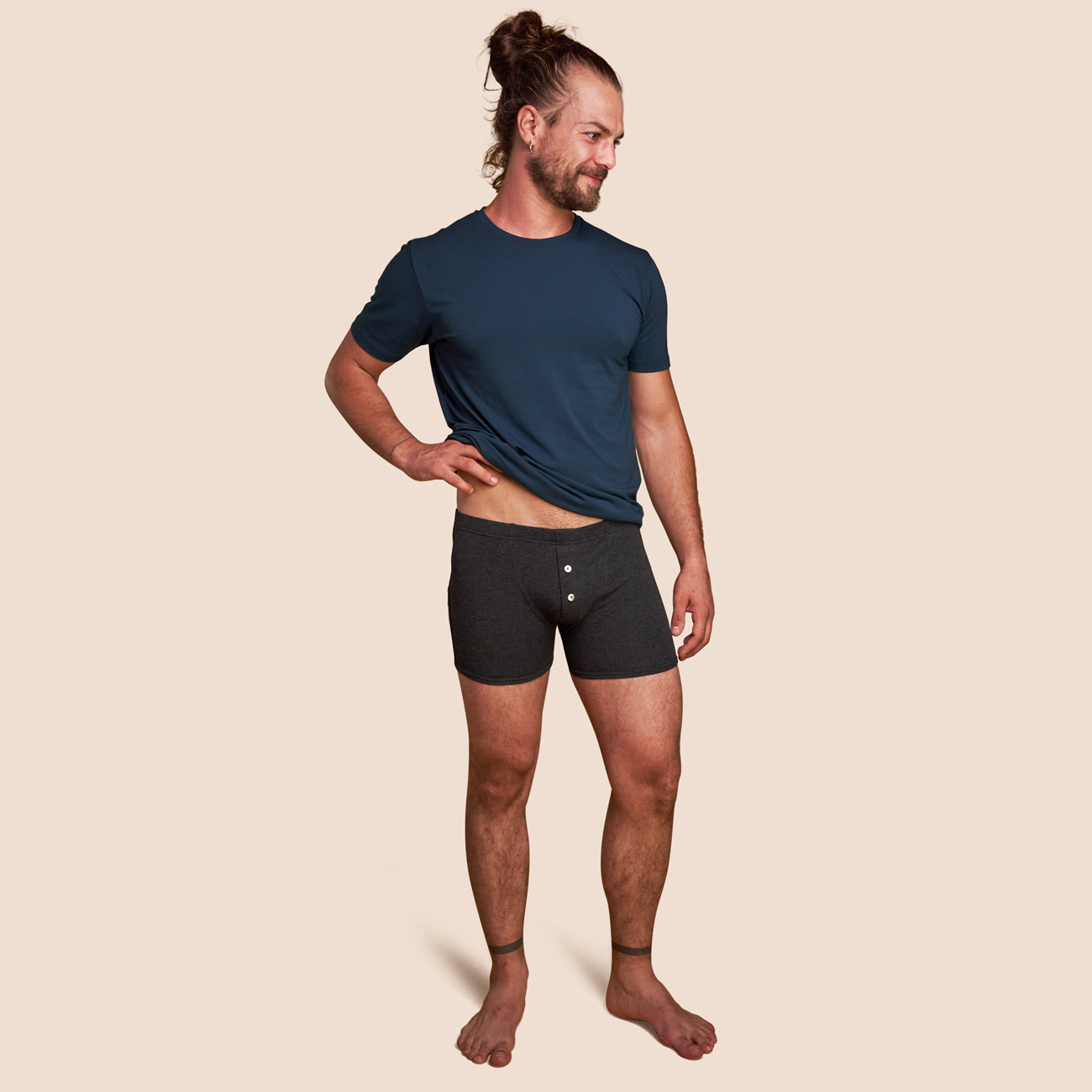 Boxer vintage confortable pour hommes gris foncé micromodal