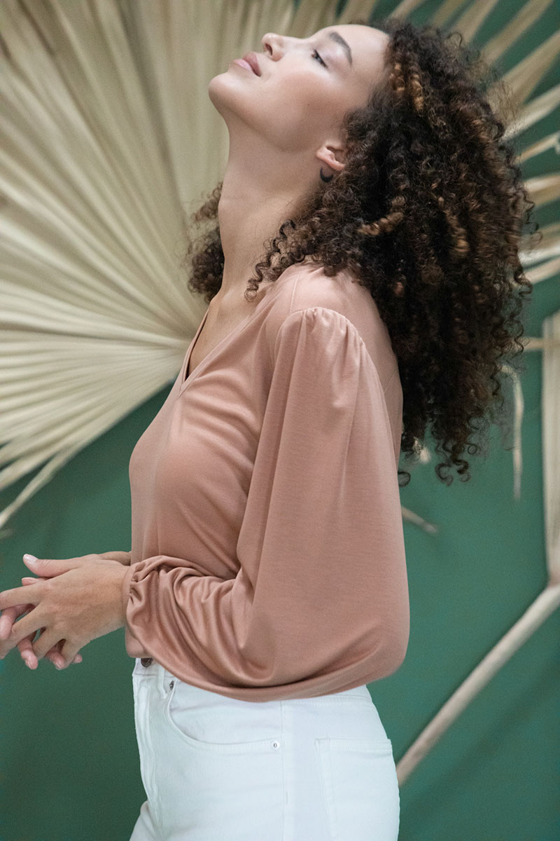 Blouse Kalmia en Tencel - Camel 2