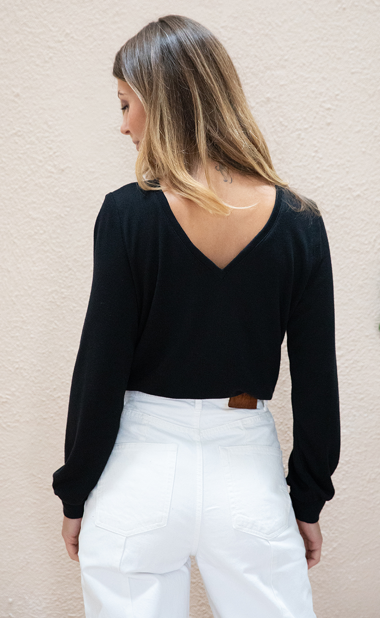 Pull réversible Idésia en Modal - Noir 4