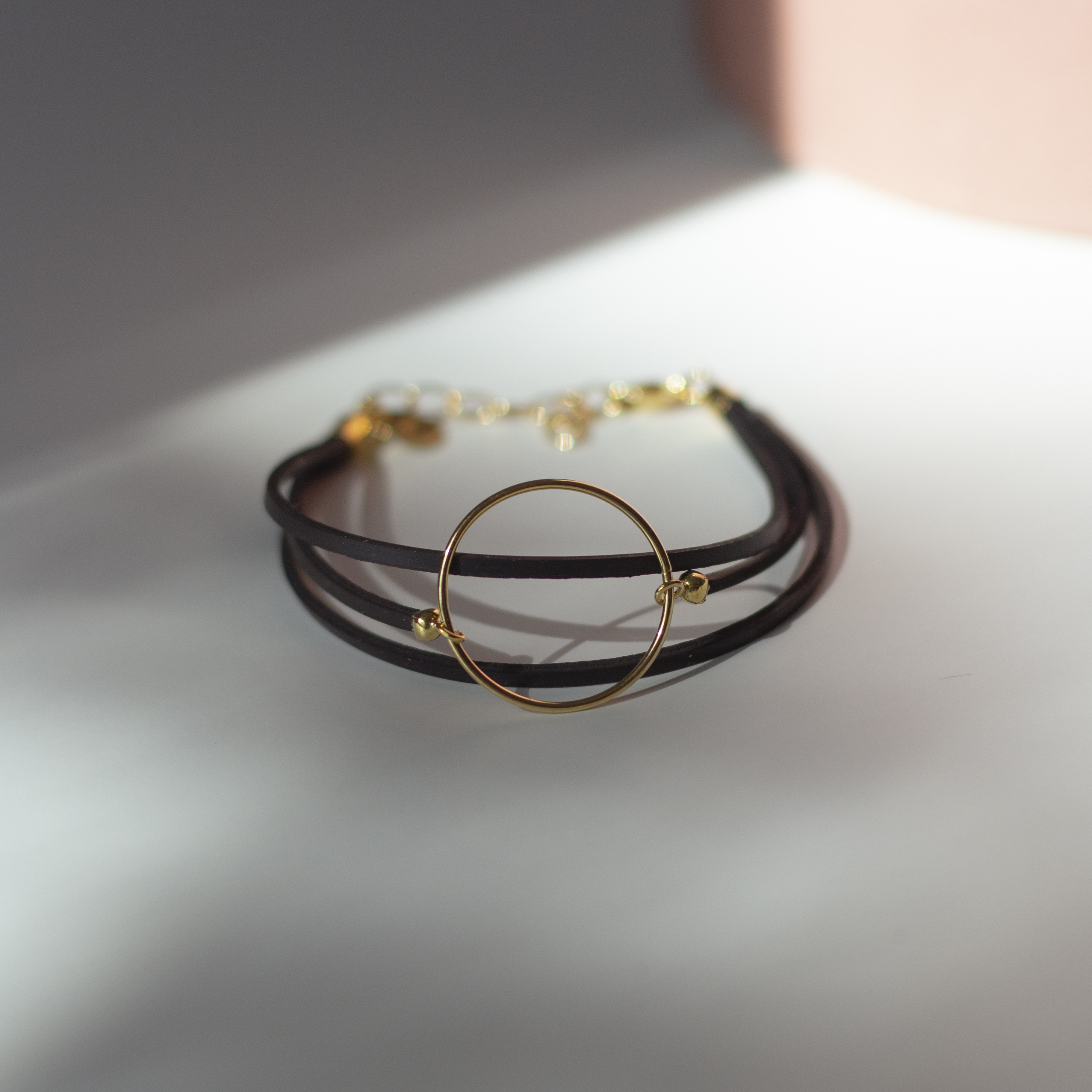 Bracelet upcycling vegan plaqué or