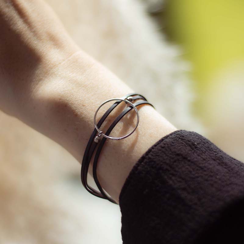 Bracelet upcycling vegan plaqué argent