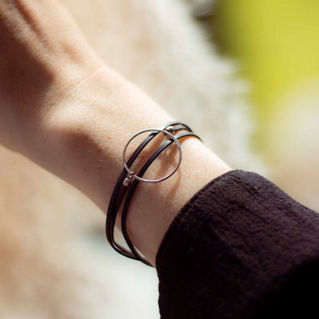 Bracelet upcycling vegan plaqué argent
