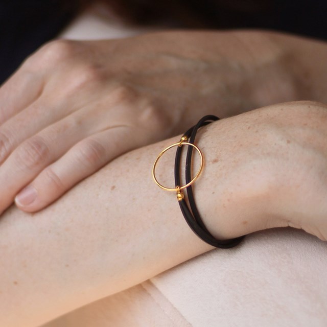 Bracelet upcycling vegan plaqué or