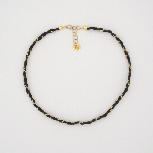 bijoux upcycling collier ras de cou or