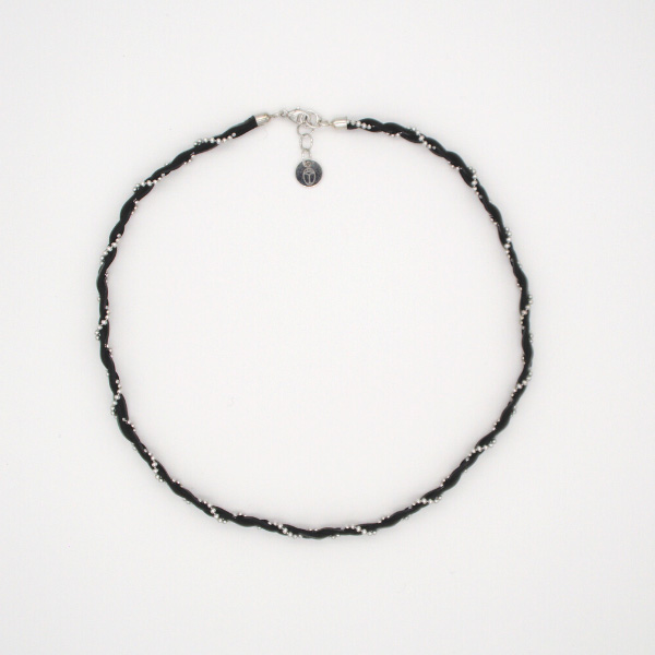 collier argent upcycling chic fait main