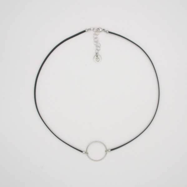 collier caoutchouc upcycling argent plaqué argent