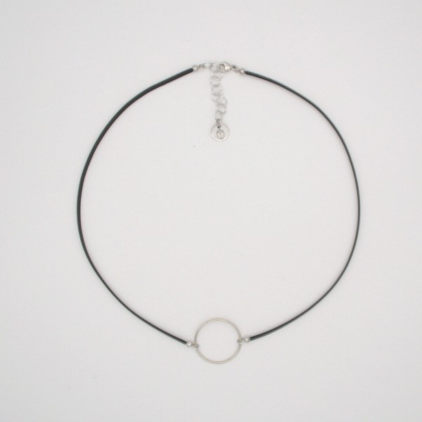 collier caoutchouc upcycling argent plaqué argent