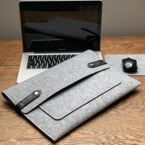 pochette ordinateur feutrine upcycling made in france