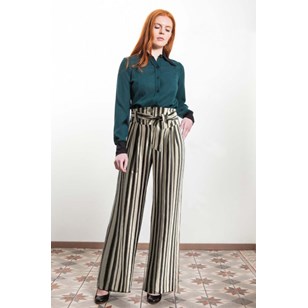 Pantalon rayé LULU taille haute