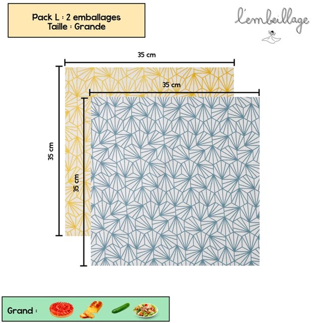 Beewrap - Pack L : 2 grands 6