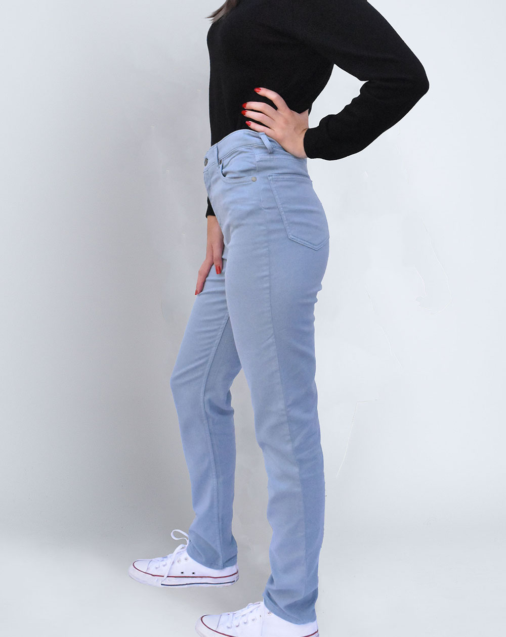 Olaz - pantalon en Lyocell et Coton  recyclé taille haute - coloris bleu 2