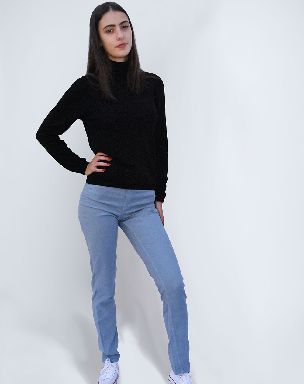 Olaz - pantalon en Lyocell et Coton  recyclé taille haute - coloris bleu 5