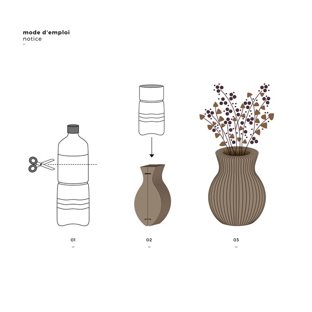 Vase en carton "cache-cache" classique 2