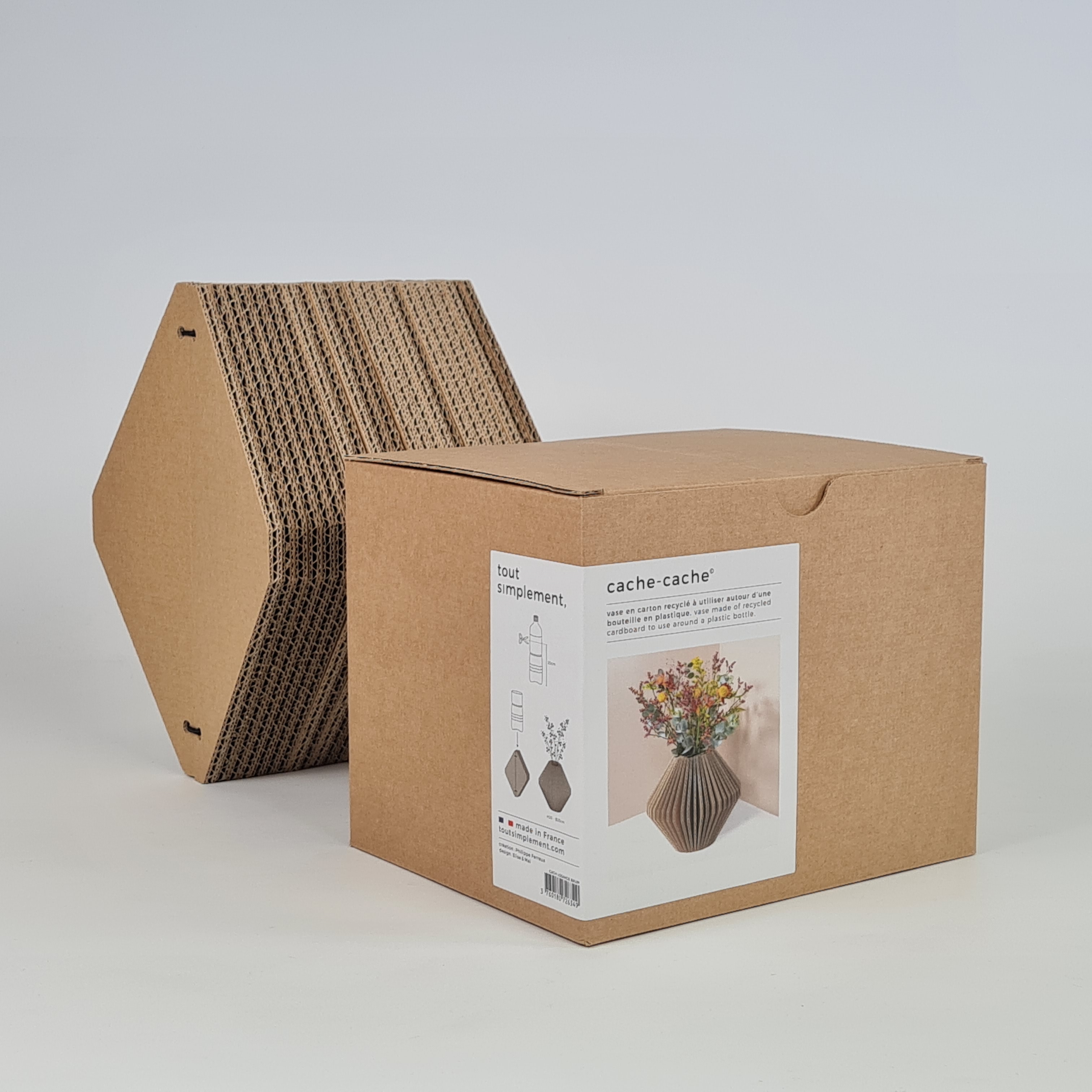 Vase en carton "cache-cache" losange 5