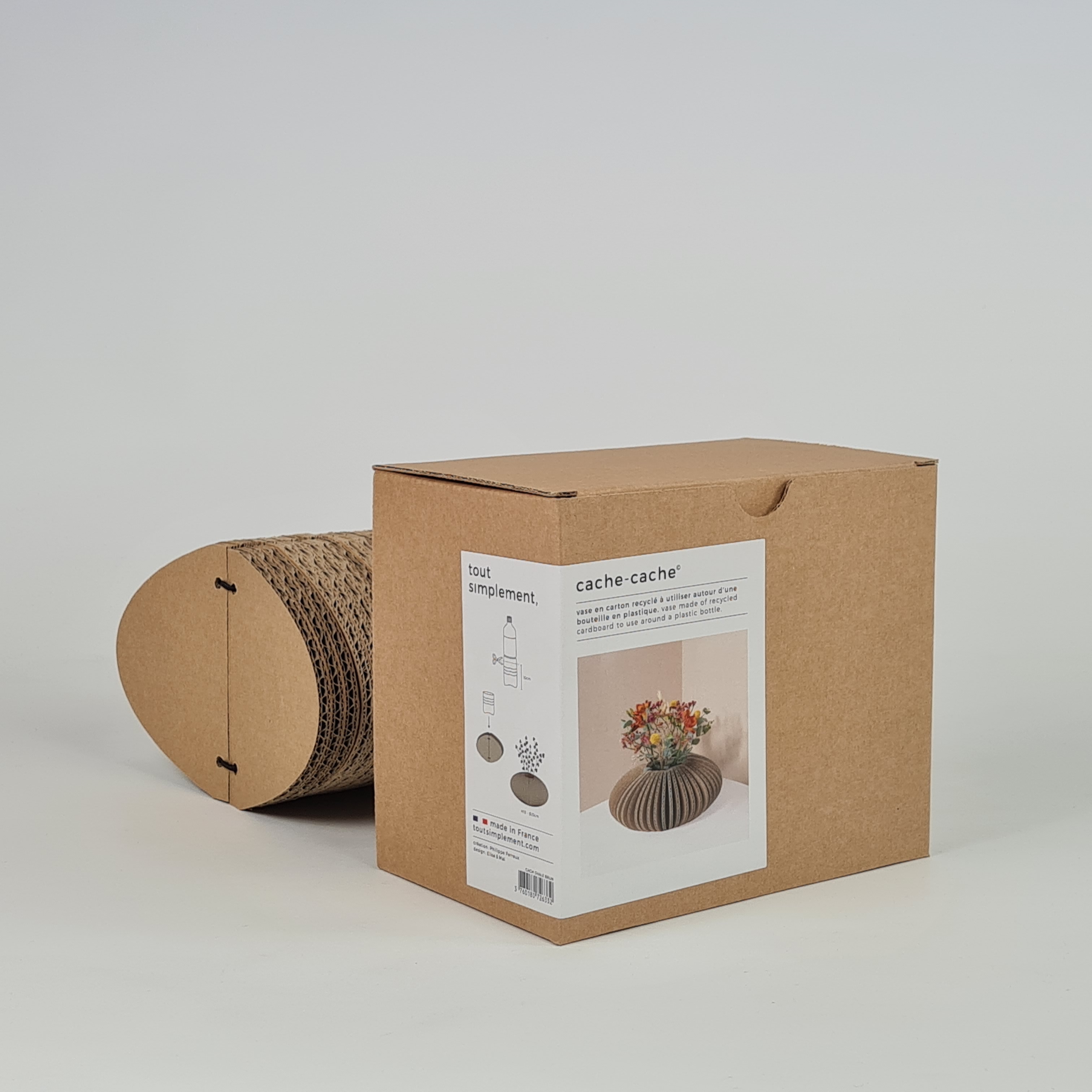 Vase en carton "cache-cache" ovale 5