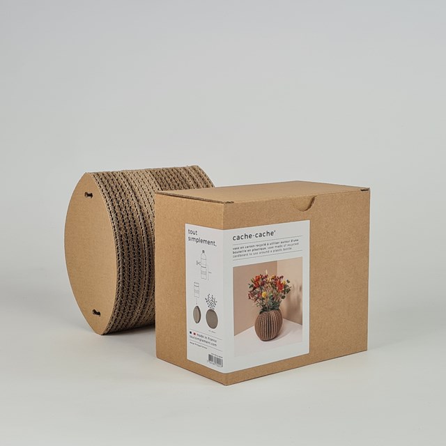 Vase en carton "cache-cache" boule 5