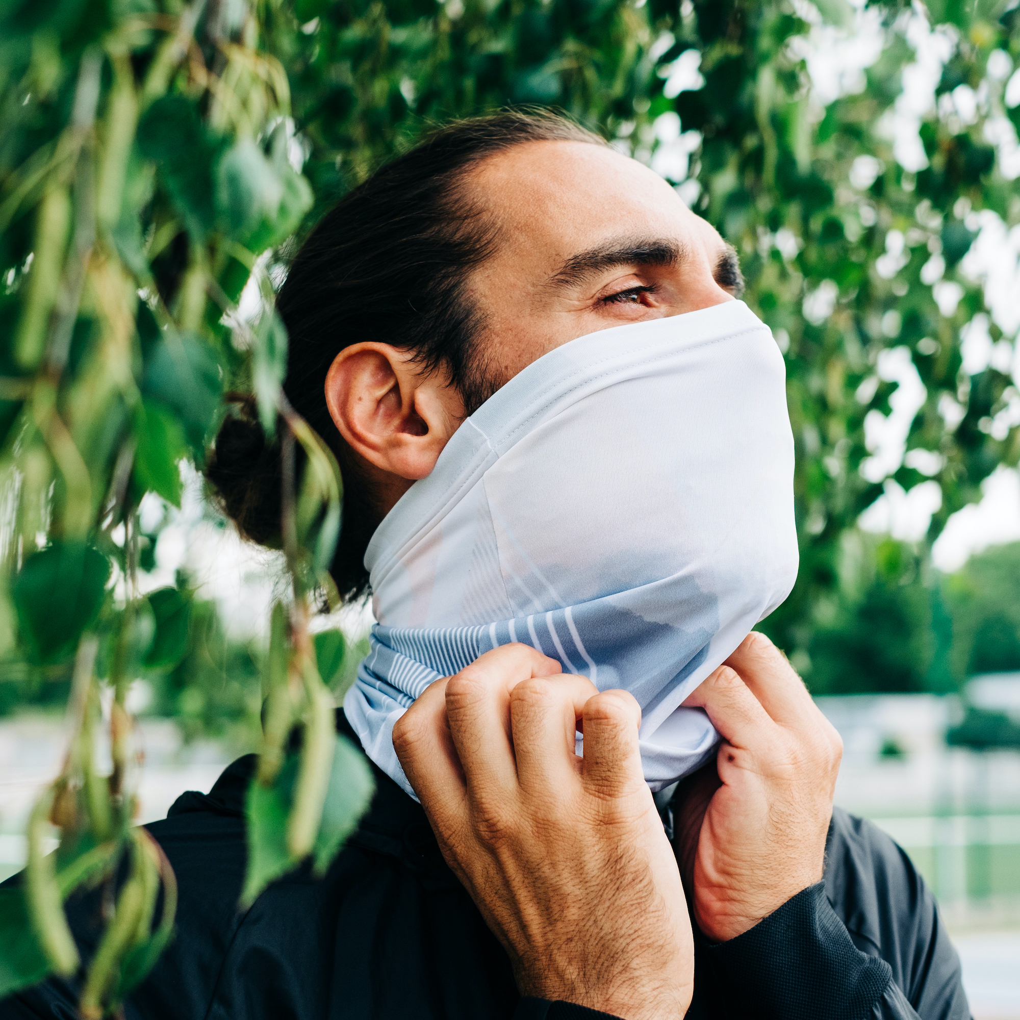 Cache-cou recyclé et made in France - sunset 3