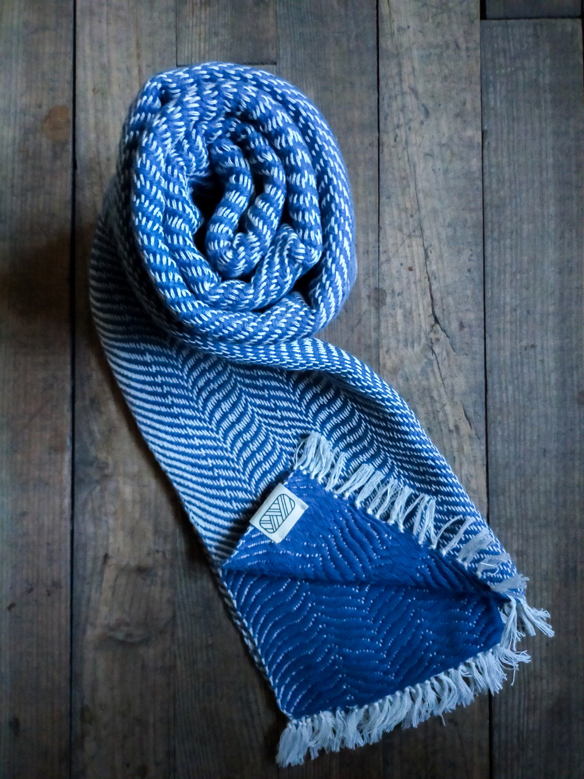 Echarpe Ream en coton - Bleu 3