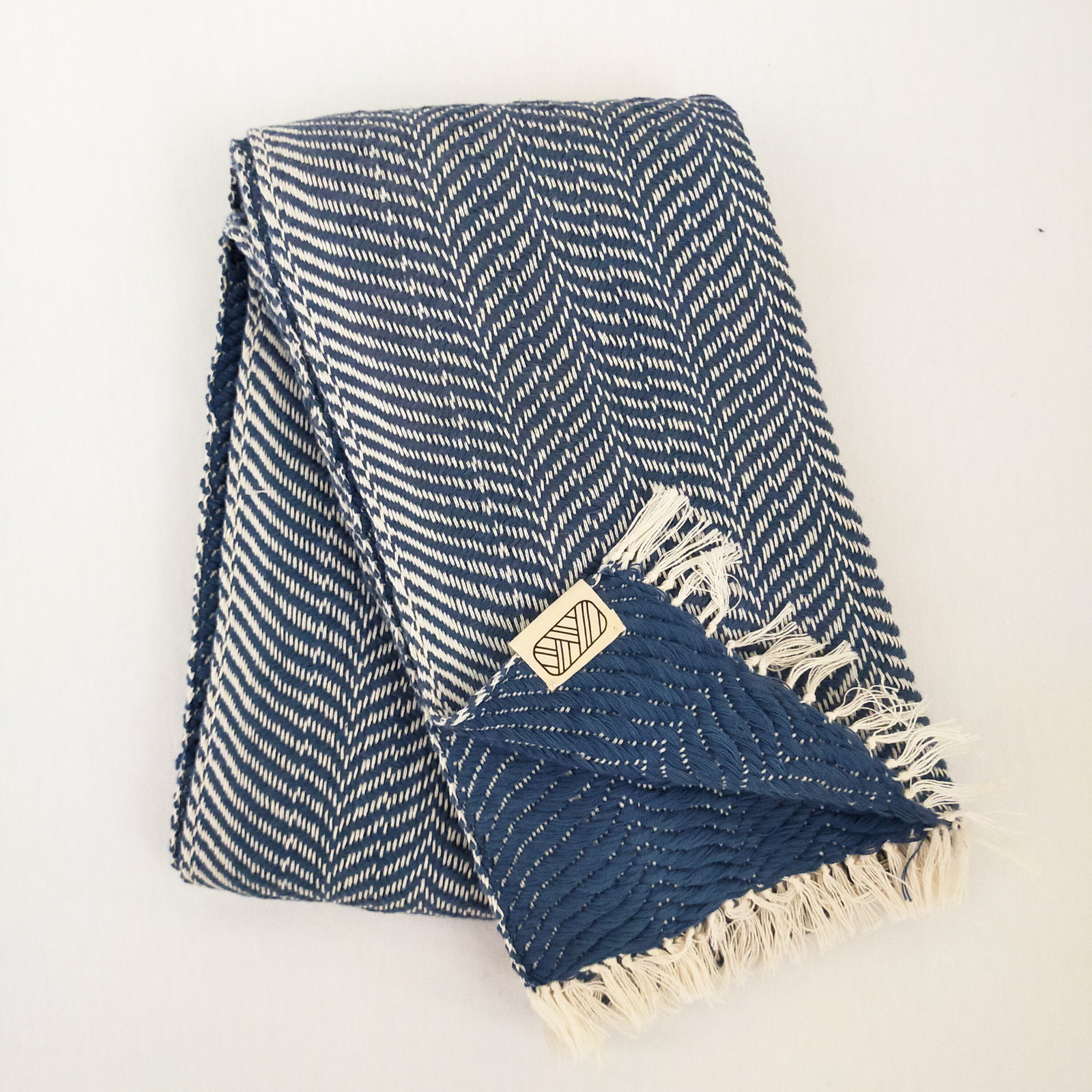 Echarpe Ream en coton - Bleu 4