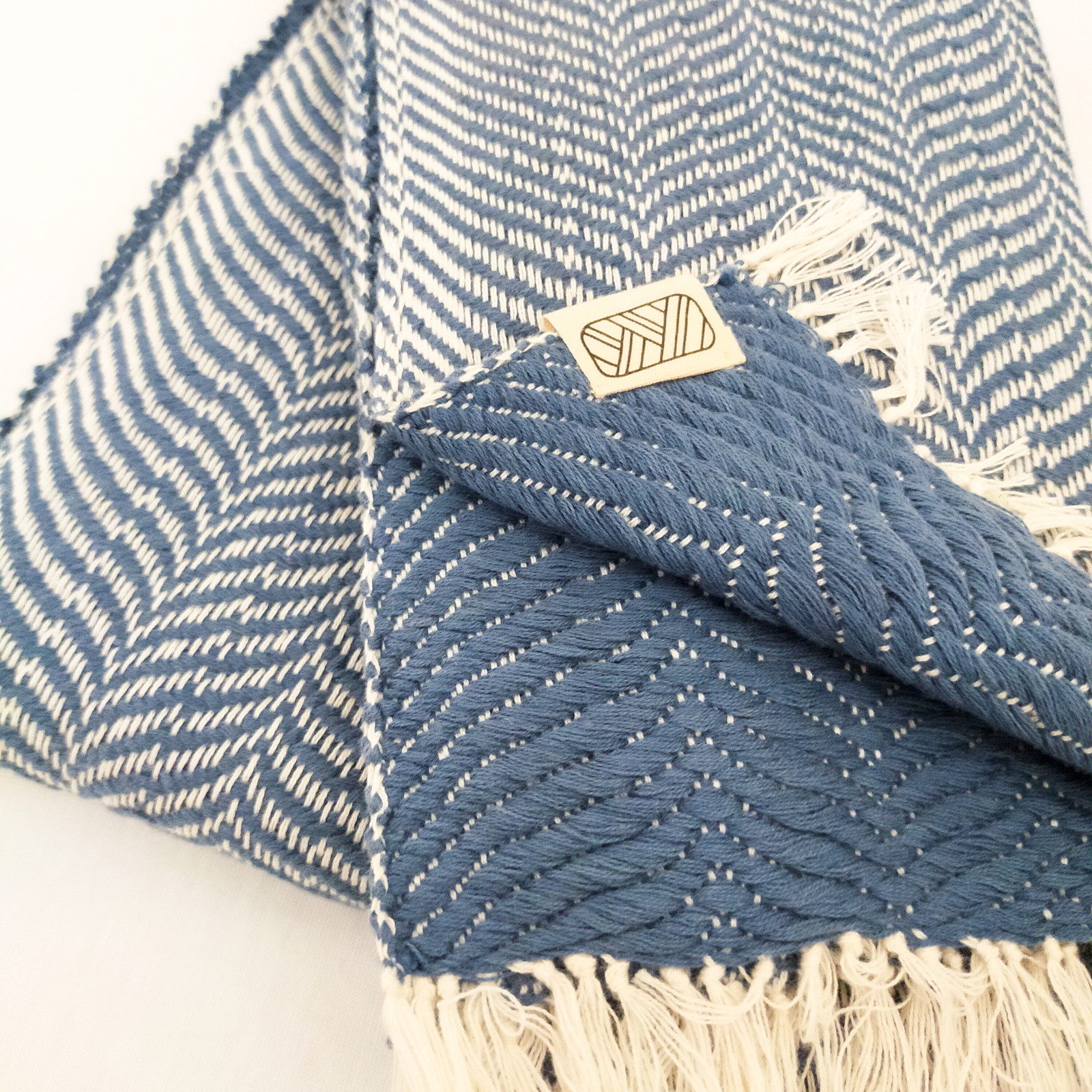 Echarpe Ream en coton - Bleu 5