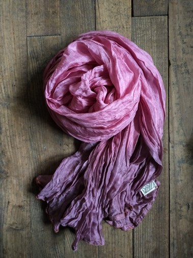 Foulard Virachey en soie - Rose