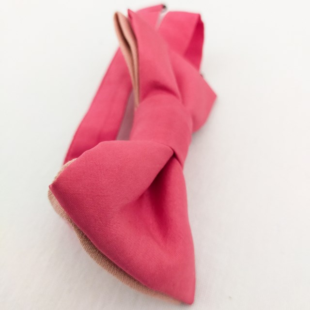 Nœud Papillon équitable en soie - Rose 3